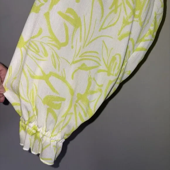 Torrid Neon Yellow Floral Skater Mini Dress With Pockets Plus Size 2 NWT - Picture 5 of 10